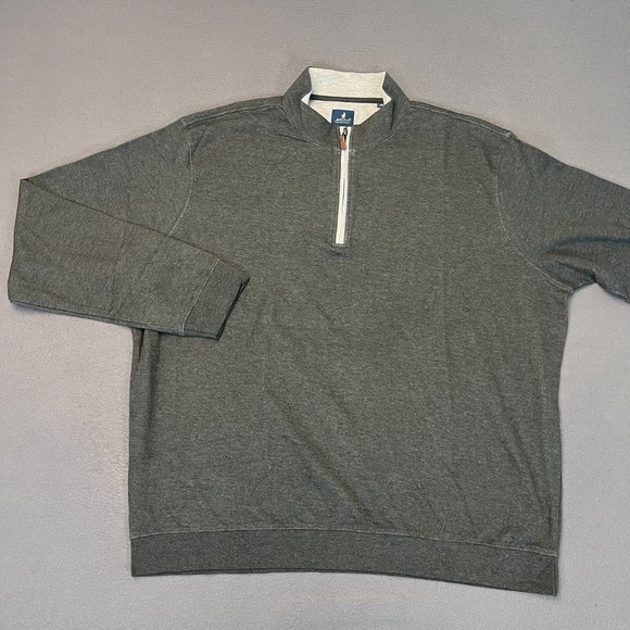 Johnnie-O Men's 2XL Sully 1/4 Zip Pullover Wrinkle Resistant Heather Black Modal